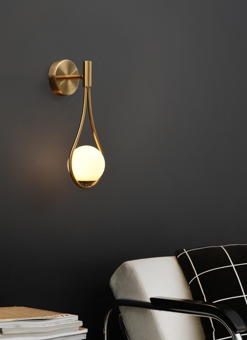 Nordic Frosted Glass Globe Wall Sconce